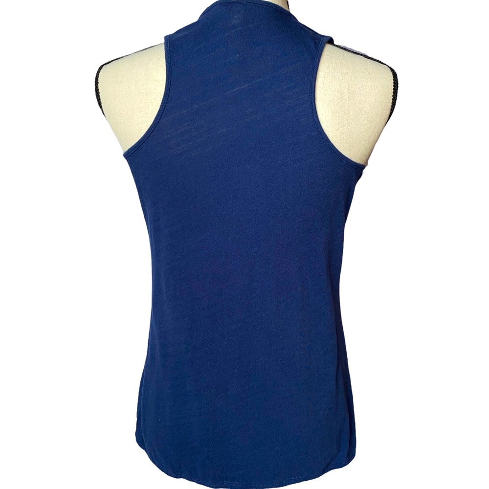 Anthropologie "Little Yellow Button" Racer Back Tank Ruffles S - Picture 3 of 5